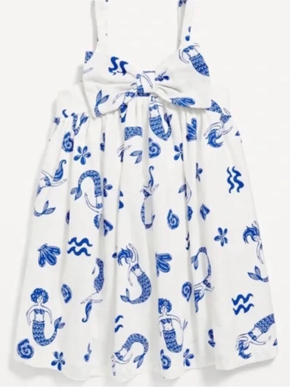Old Navy White and Blue Mermaid Print Sundress